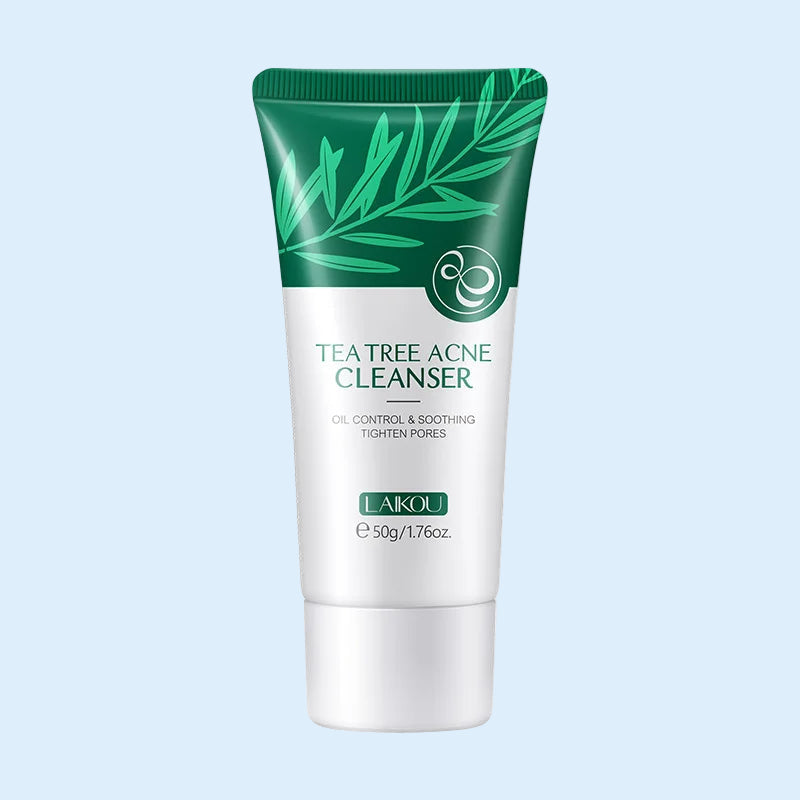 LAlKOU Tea Tree Cleanser Gentle Acne Treatment Blackhead Cleaner Shrink Pore Deep Clean Oil Control Moisturizing Face Skin Care
