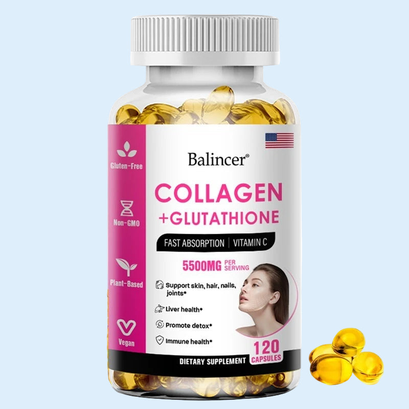 Glutathione Collagen Supplement - Maintain Youthful Vitality - Support Skin Health, Antioxidant Supplement, Non-GMO