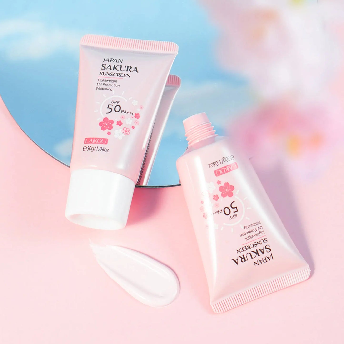 Sakura Sunscreen Cream SPF50 Facial Sun Block Isolation Lotion Cream SKIN Protector Brightning Moisturizer Lightning Cream