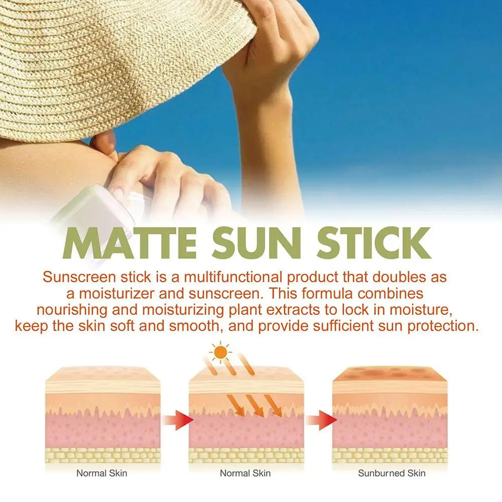 Face Sunscreen in Bar Solar Blocker Matte Sun Stick Moisturizing Non Greasy SPF50+ Protector UV Cream Whitening Korean Product