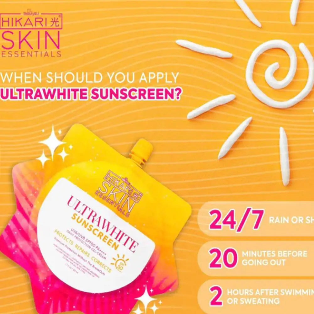2/5/10PCS SPF50+ For Hikari Whitening Sunscreen Cream Moisturizing Nourishing Refreshing Sunscreen Long-lasting Sun Protection