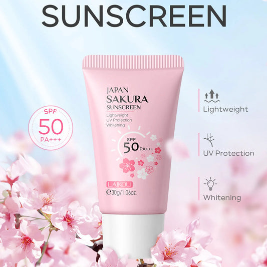 Sakura Sunscreen Cream SPF50 Facial Sun Block Isolation Lotion Cream SKIN Protector Brightning Moisturizer Lightning Cream