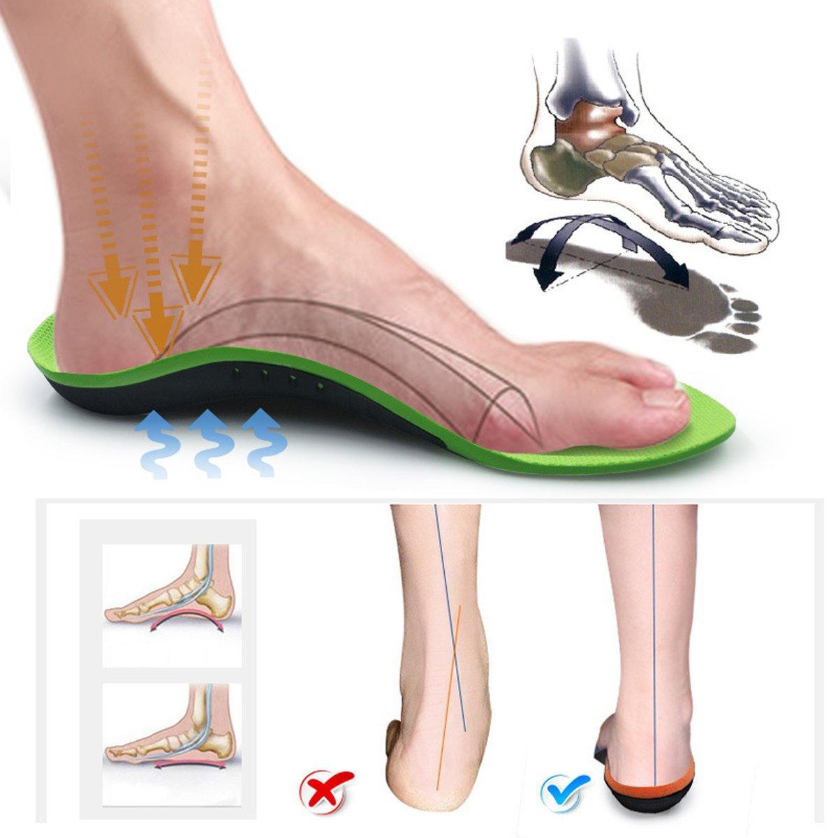 4 SizesOrthotic Insoles Arch Support for Flat Feet High Arches Plantar Fasciitis - XL