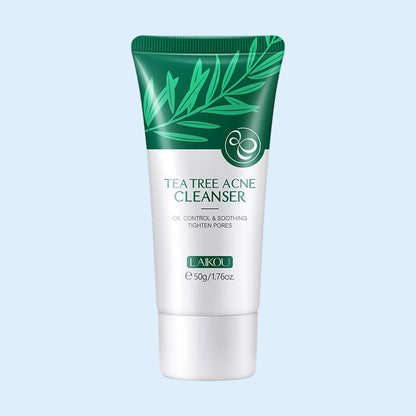 LAlKOU Tea Tree Cleanser Gentle Acne Treatment Blackhead Cleaner Shrink Pore Deep Clean Oil Control Moisturizing Face Skin Care
