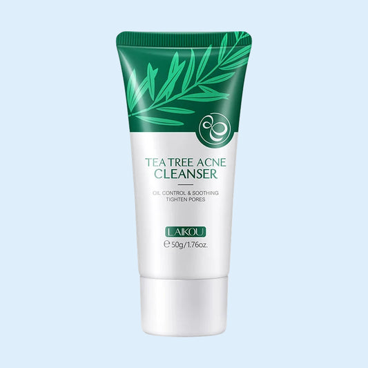 LAlKOU Tea Tree Cleanser Gentle Acne Treatment Blackhead Cleaner Shrink Pore Deep Clean Oil Control Moisturizing Face Skin Care