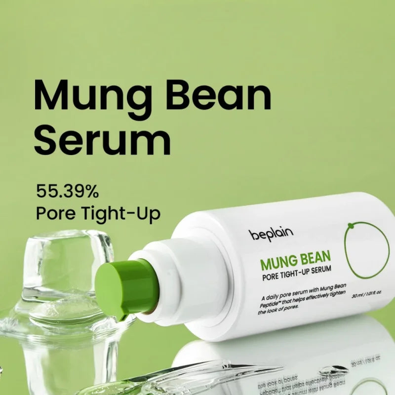 Korean Beplain Mung Bean Pore Serum,Deep Pore Cleansing Foam,Makeup Remover Oil and Clay Mask Facail Firming Skin Care Products
