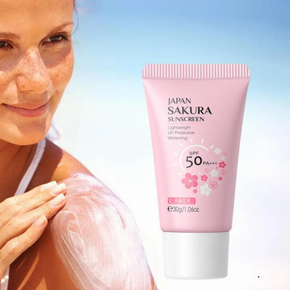 Facial Body sakura Sunscreen Whitening Sun Cream 30g Sunblock Skin Protective Cream Anti-Aging Oil-control Moisturizing SPF 50