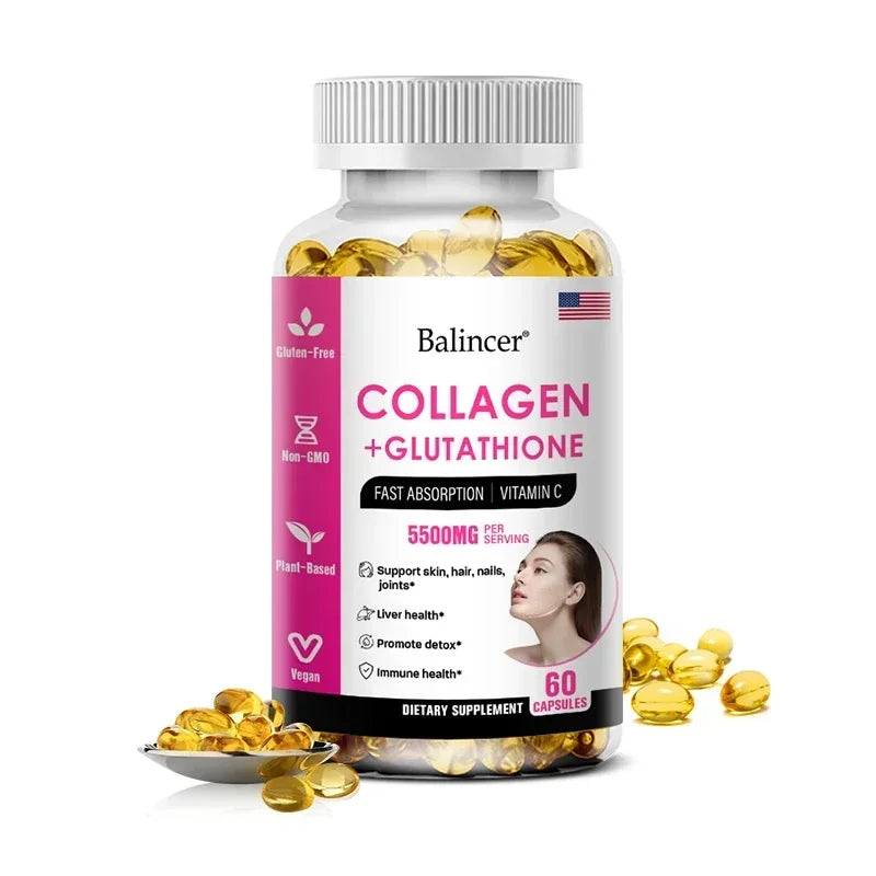 Glutathione Collagen Supplement - Maintain Youthful Vitality - Support Skin Health, Antioxidant Supplement, Non-GMO